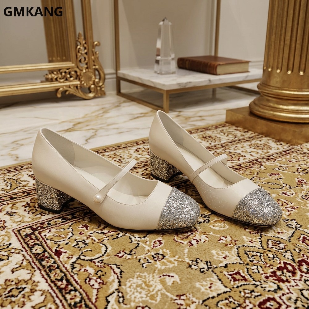 Leather Classic Strap - Sapatos Clássicos Mary Jane para Mulheres