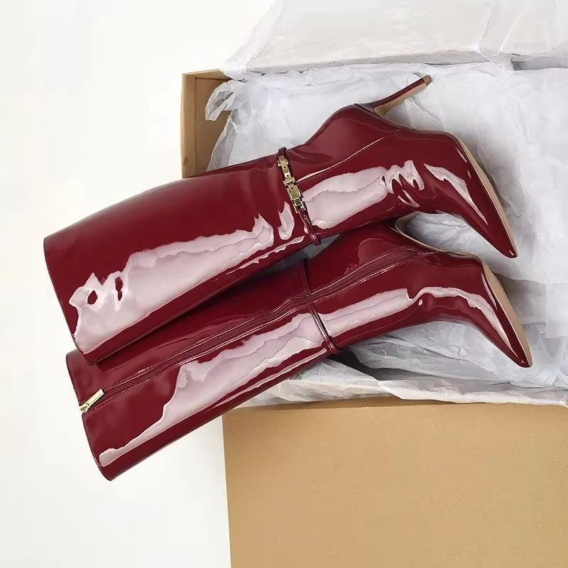 Leather Classic Strap - Botas Femininas de Cano Alto com
